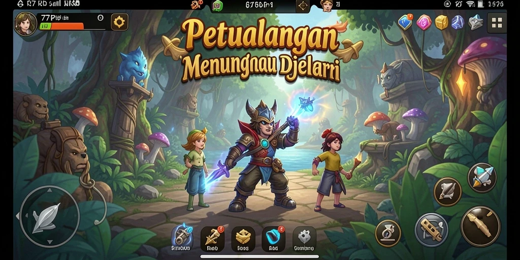 Screenshot gameplay 77RP menampilkan eksplorasi dunia petualangan yang menakjubkan.