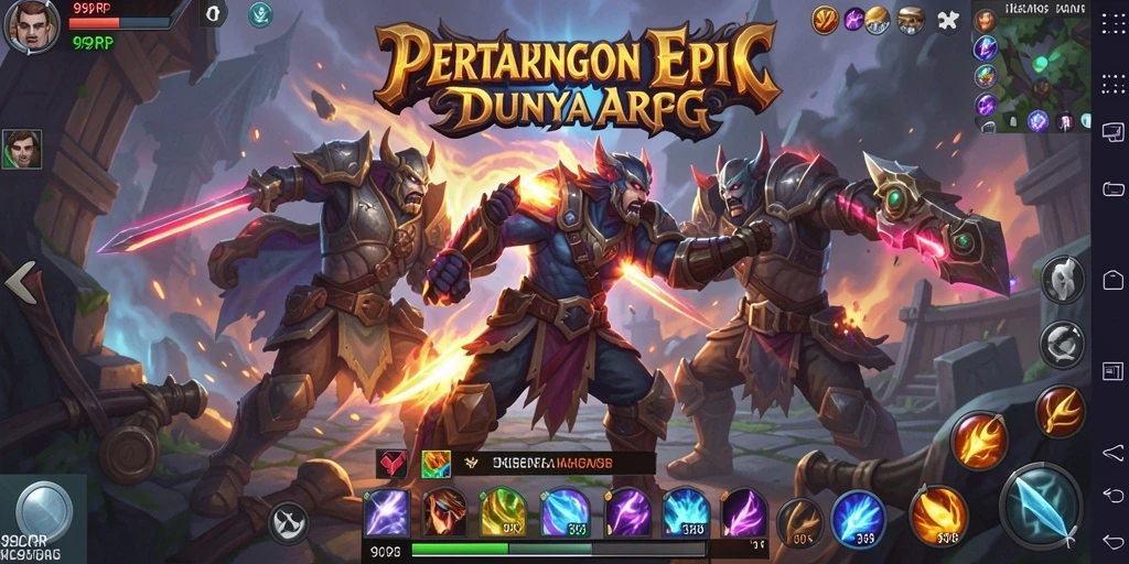Tangkapan layar 99RP menampilkan pertarungan dinamis dalam game ARPG.