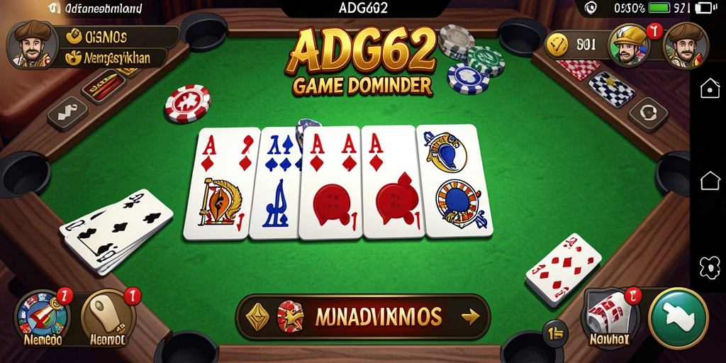 Screenshot utama ADG62 menampilkan gameplay seru dalam permainan Domino.