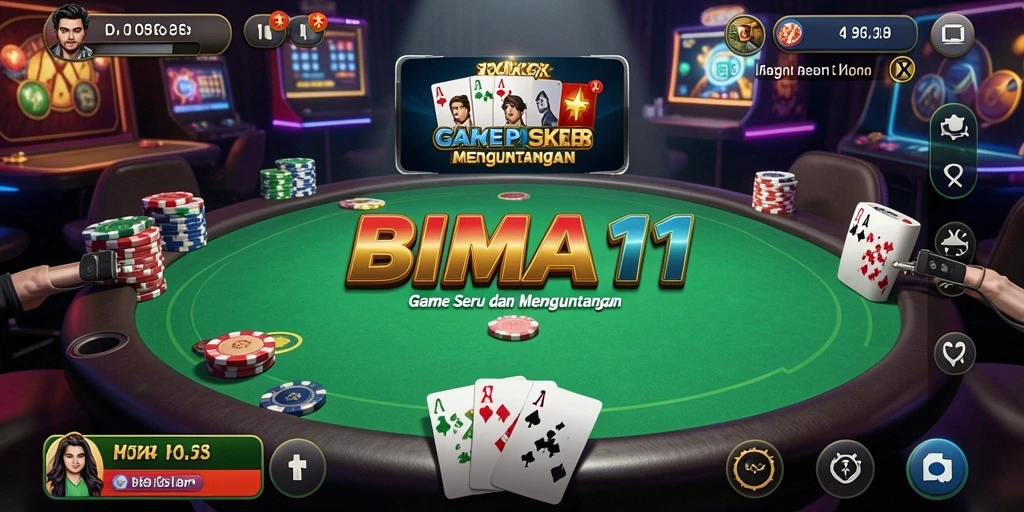 Tampilan gameplay BIMA11 yang menarik dan mengasyikkan saat bermain poker.