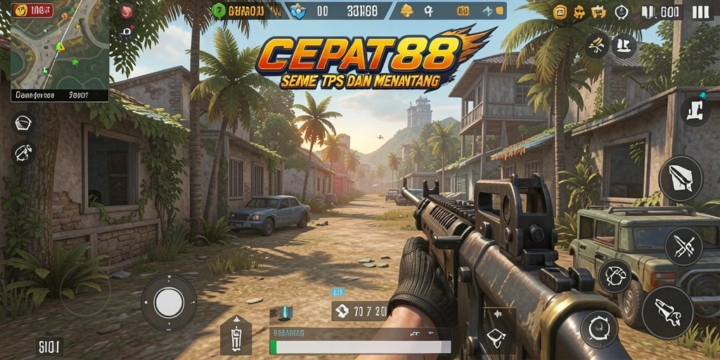 Tampilan gameplay seru dari CEPAT88 dalam pertempuran TPS.