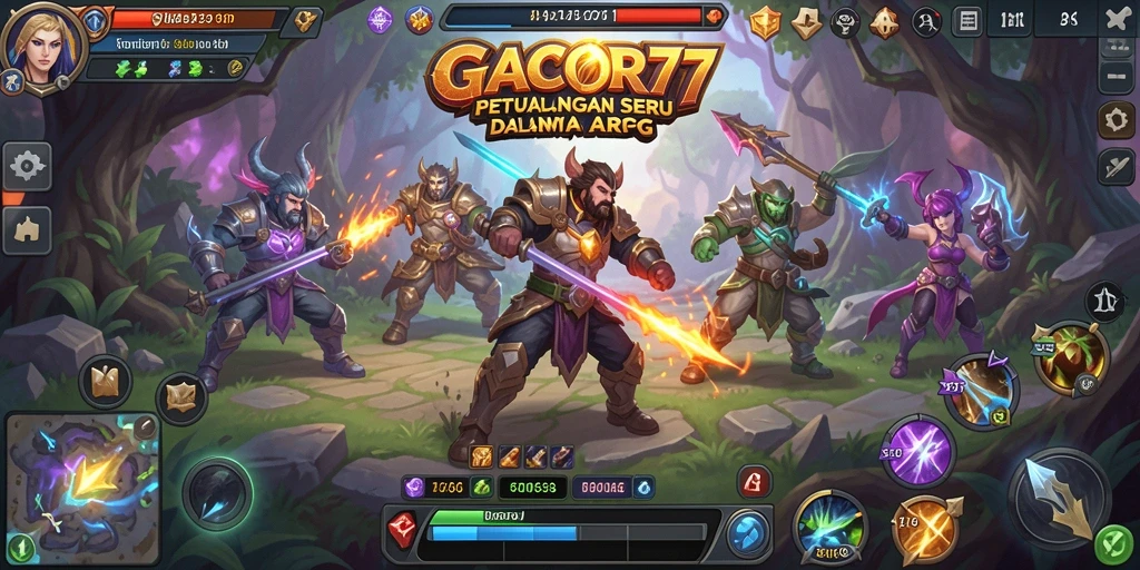 Screenshot gameplay <strong>GACOR77</strong> menampilkan aksi pertempuran yang seru dan karakter yang menarik.