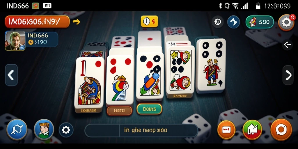 Screenshot gameplay IND666 menampilkan serunya permainan Domino.