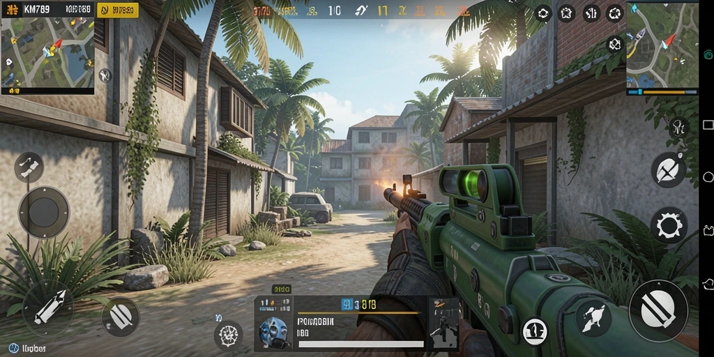 Tampilan gameplay KM789 yang menarik dengan aksi FPS intens.