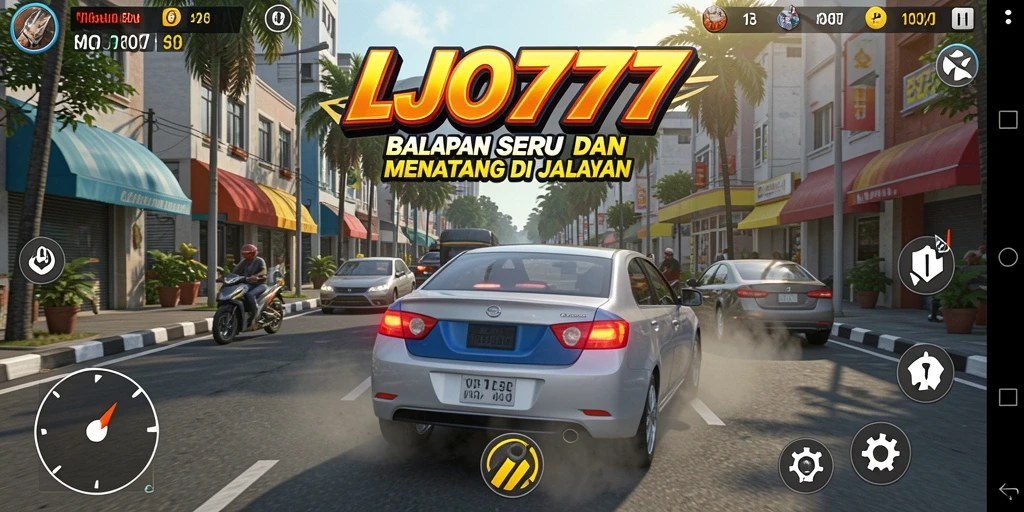 Tampilan menakjubkan dari gameplay Racing di LJO777.